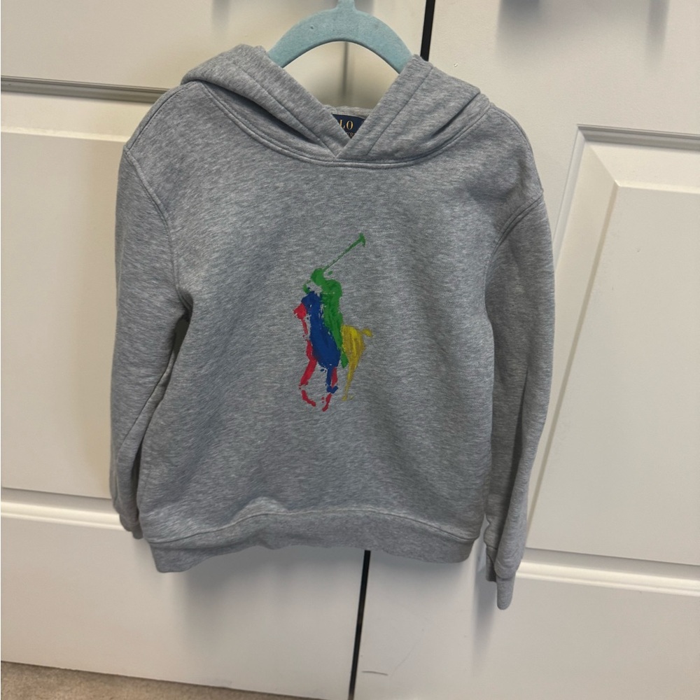 Polo by Ralph Lauren Gray Kids Hoodie with Multicolor Logo